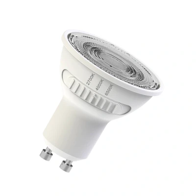 Abbildung von OSRAM LED SPOT PAR16 55 mit drei Lichtfarben, GU10, 4,2W, 400lm, 2700K 6500K, Warm , Kalt und Tageslichtweiß, Farbtemperaturwechsel, sehr geringer Energieverbrauch, lange Lebensdauer