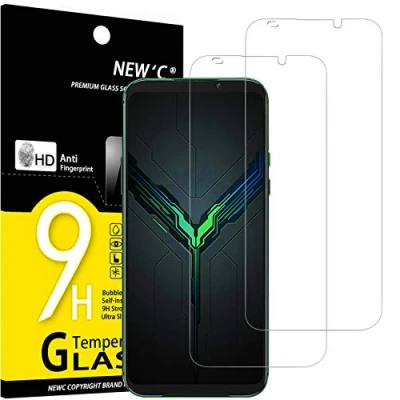 Abbildung von NEW&#039;C 2 Stück, Panzer Schutz Glas für Xiaomi Black Shark 2, Pro, Frei von Kratzern, 9H Härte, HD Displayschutzfolie, 0.33mm Ultra klar, Ultrabeständig