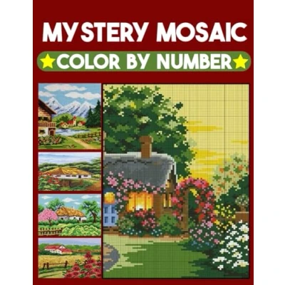 Abbildung von Mystery Mosaics Color By Number: 50 Large Print Pixel Art Coloring Pages for Relaxation &amp; Stress Relief Gift Ideas Adults, Seniors and Beginners (Mosaics Number)