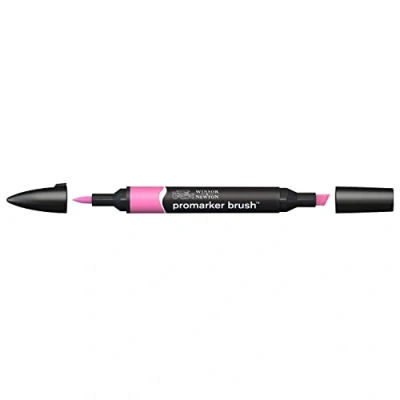 Abbildung von Winsor &amp; Newton 0204375 BrushMarker (Für Zeichnungen, Kalligraphie, Design und Layouts, streifenfreies Zeichnen mit Keil Pinselspitze) kirschrot