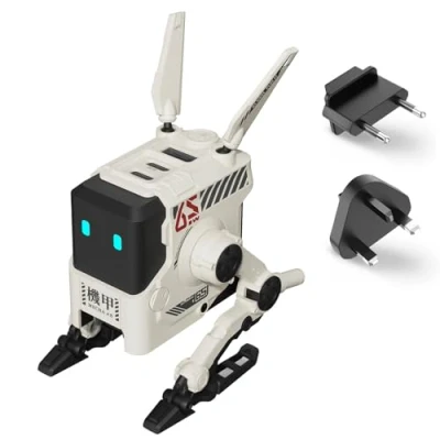 Abbildung von GravaStar 65W USB C Ladegerät, Schnellladegerät mit 1 A und 2 C, Internationale Universaladapter für UK/EU/USA, Ladegerät Ladestation iPhone 15 (weiß)