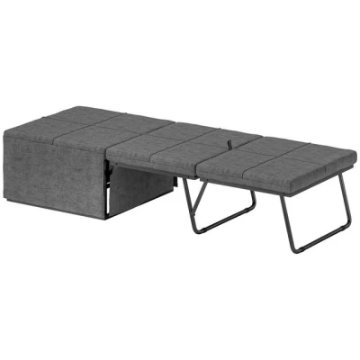 Abbildung von HOMCOM Gästebett ca. 190x60 cm, mit 8cm Schaumstoff Matratze, faltbar (Reisebett, 1 St., Klappbett) bis 120 kg belastbar, für Büro, Gästezimmer, Grau