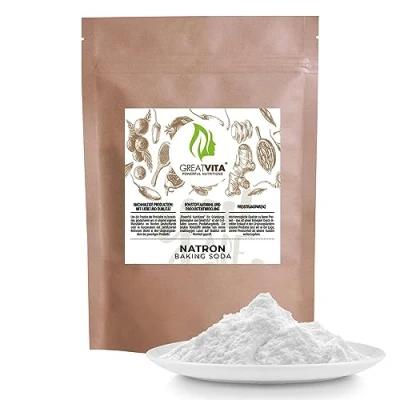 Abbildung von Natron Pulver 1600g / Backpulver E 500ii Premium Qualität Ökolgisches Natriumcarbonat/Hochreine Lebensmittelqualität GreatVita