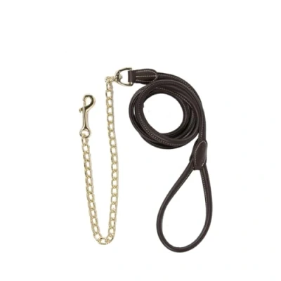 Abbildung von Kentucky Horsewear Führleine Leder mit Kette, Farbe:braun
