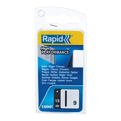 Abbildung von Rapid Stifte Typ 9, 15mm nägel ohne kopf, 1.000 Stk., für tacker, druckluftnagler und elektronagler