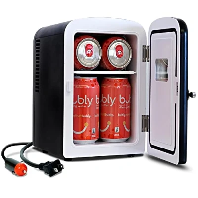 Abbildung von Koolatron Retro Mini kÃhlschrank 4 Liter Kühlschrank für Schlafzimmer 6 Dosen kleiner Hautpflege,Lebensmittel,Getränke, Kosmetik,Kinder,Zuhause,Auto &amp; Reisen,12 V DC Netzkabel,Schwarz
