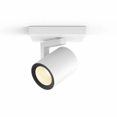 Abbildung von Philips Hue White &amp; Color Ambiance Argenta Deckenlampe mit Einerspot, dimmbare LED Spots für das Lichtsystem 16 Mio. Farben, smarte Lichtsteuerung über Sprache und App, weiß