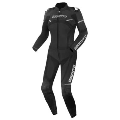 Abbildung von Bogotto Misano 2 Teiler Damen Motorrad Lederkombi, schwarz/grau, 34