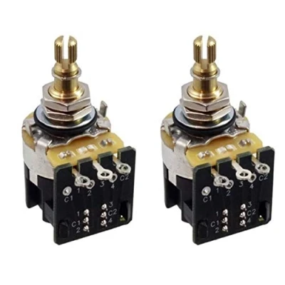 Abbildung von CTS 500 K Push Pull Potentiometer mit kurzem Schaft, 2 Stück, inkl. Schaltplan