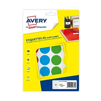 Abbildung von Avery 2940 Tabletten 30 mm farblich sortiert