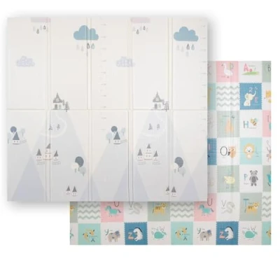 Abbildung von KiddyMoon Spielmatte Babymatte Zweiseitige Krabbelmatte Matte Schaumstoffmatte Für Kinder Kindermatte Kindgerechte Muster Spielplatz Entwicklung Bequemer Ideal Drinnen Und Draußen 180X200x1,5Cm