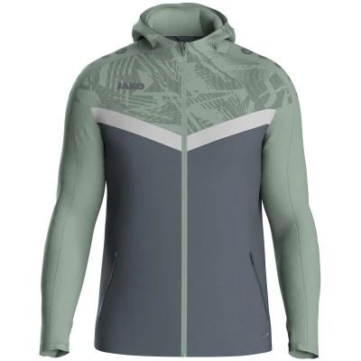 Abbildung von JAKO Unisex Kinder Iconic Kapuzenjacke, Anthra Light/mintgrün/soft Grey, 128 EU
