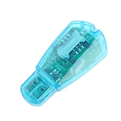 Abbildung von Fdit USB SIM Kartenleser GSM CDMA Handy SMS Backup Copy Clone Writer mit CD, für QQ ICQ MSM Informationsspeicherung und Datenaustausch, Blau