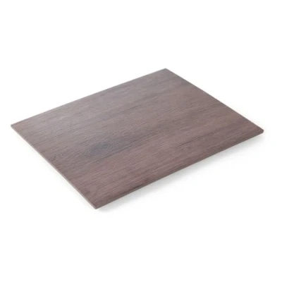 Abbildung von HENDI Servierplatte, Bruchfest, Hygienisch, Temperaturbeständig von 20 bis 70C, nicht Mikrowellengeeignet, Melamin, GN 1/2, 325x265x(H)10mm, Eichenholzoptik