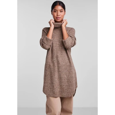Abbildung von Pieces Pcellen LONG Strickpullover, Damen, Größe: Large, Fossil