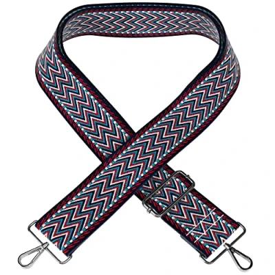 Abbildung von EAZY CASE Schulterriemen Schultergurte für Taschen gemustert Festivalband Tragegurt Gitarren Handtaschen Accessoires Marine Rot