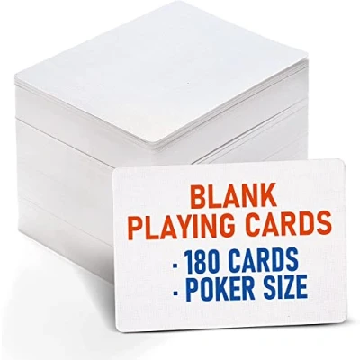 Abbildung von LotFancy Leere Spielkarten zum Selbst Gestalten 180 Stück, Blanko 63x88 mm, Karten in Pokergröße (Mattfinish)
