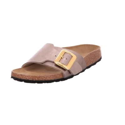 Abbildung von Birkenstock 1029416 Catalina Cushion Bunckle Taupe Sandalen für Damen mit niedrigem Keilabsatz, Taupe, 35 EU