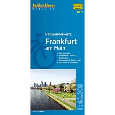 Abbildung von Radwanderkarte Frankfurt am Main: Bad Nauheim Darmstadt Hanau Offenbach Regionalpark Rhein Main Vortaunus Wetterau, 1:60.000, ... mit UTM Netz (bikeline Radwanderkarte)
