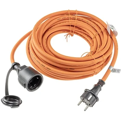 Abbildung von ChiliTec Gartensteckdose Verlängerungskabel, IP44, Orange H07RN F 3G1,5, Außenbereich