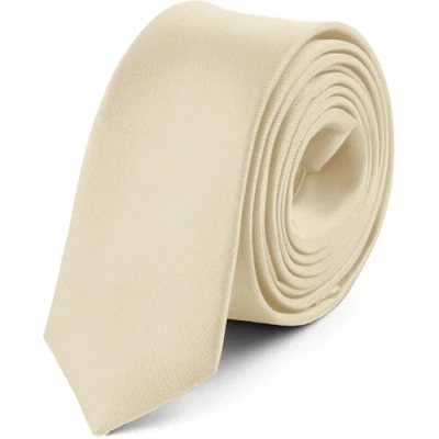 Abbildung von Ladeheid Herren Schmale Krawatte SP 5 (150cm x 5cm, Beige36)
