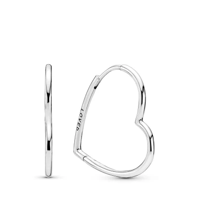 Abbildung von Pandora Asymmetrical Heart Ohrringe, Damen, Größe: One Size, Sterling silver