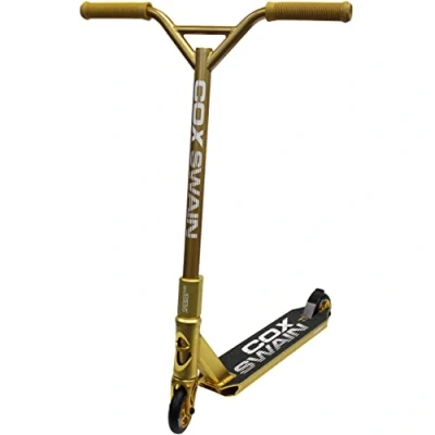 Abbildung von Cox Swain Stunt Scooter X 385, SCS Kompression, CNC Fork, 100mm PU/Alu Rollen, ABEC 9, Kinder + Erwachsene, Anfänger Profis, super stabil Gold