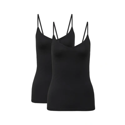 Abbildung von Calida Benefit SPAGHETTI2ERPACK Unterhemd/shirt, Damen, Größe: 36/38, Schwarz