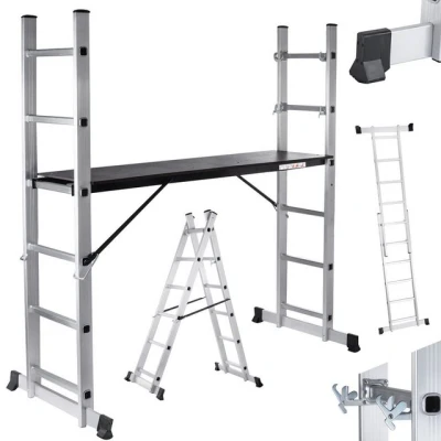 Abbildung von MAXCRAFT Vielzweckleiter Mobile Aluminium Arbeitsbühne / Multifunktionsgerüst