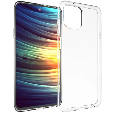 Abbildung von Motorola Edge 20 Lite Hülle Silikon Accezz Soft Case/Backcover Handyhülle Transparent
