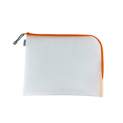 Abbildung von HERMA 20018 Dokumententasche A4 mit Reißverschluss transparent orange, große verschließbare Sichttasche Zipper, Aufbewahrungstasche für Laptop, Tablet, Dokumente, Unterlagen