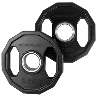 Abbildung von Gewichtscheiben ⌀50 mm Hantelgewichte aus Gummi mit Griffen