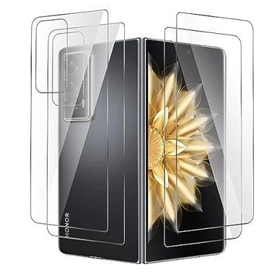 Abbildung von GIOPUEY Schutzfolie Kompatibel mit Honor Magic V2, 2 Stück Bildschirmschutz und Rückenschutzfolie, Ultra Dünn Flexibles TPU, Kratzfest, Kompatible Hülle