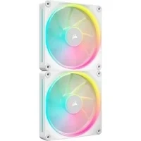 Abbildung von CORSAIR iCUE LINK LX140 RGB 140mm PWM Lüfter Doppelpack Zwei Lichtschleifen Inklusive System Hub AirGuide Technologie Weiß