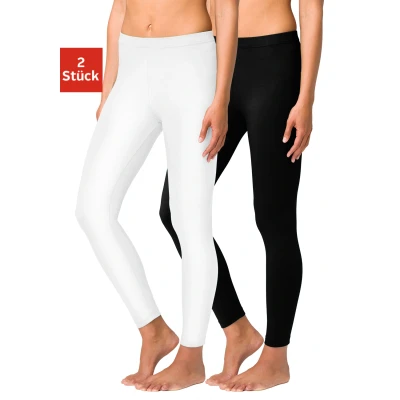 Abbildung von Lascana 2 PACK Leggings Hosen, Damen, Größe: 32/34, Weiß