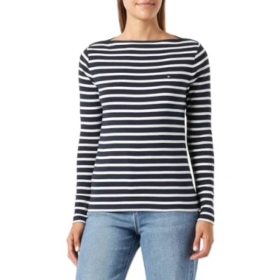 Abbildung von Tommy Hilfiger CODY Slashnk LS Langarmshirt, Damen, Größe: Medium, Blau