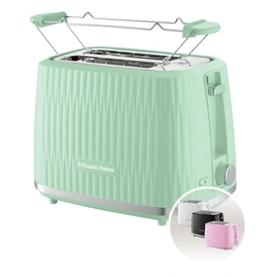 Abbildung von RUSSELL HOBBS Toaster Eden 27374 56 Auftauen Brötchenaufsatz Pistazie, 800 W