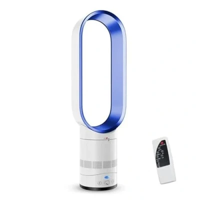 Abbildung von Rotorloser Ventilator mit Luftreiniger, 18 Zoll Turmventilator Leise Fernbedienung, 8 Geschwindigkeiten, 80 Oszillation, 8H Timer, LED Anzeige, Bladeless Fan für Schlafzimmer, Büro (16&quot; Blau)