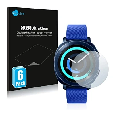 Abbildung von Savvies 6 Stück Schutzfolie für Samsung Gear Sport Displayschutz Folie Ultra Transparent
