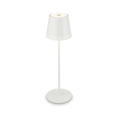 Abbildung von Briloner Leuchten Außen Tischleuchte 7438016, LED fest verbaut, warmweiß, mit Akku, höhenverstellbar, USB C, IP44, silber, 38 cm