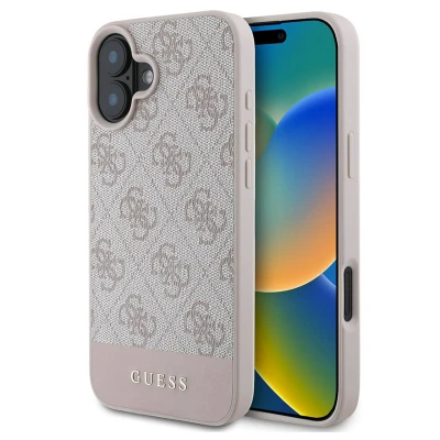 Abbildung von Apple iPhone 16 Hülle Kunststoff Guess Hard Case/Backcover Handyhülle Rosa