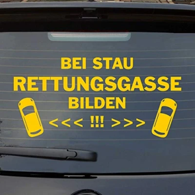 Abbildung von Hellweg Druckerei Bei Stau Rettungsgasse bilden Auto Aufkleber Sticker Heckscheibenaufkleber