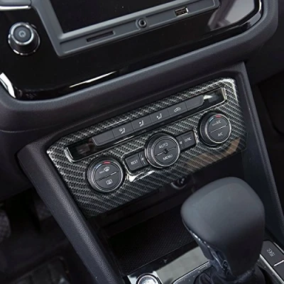 Abbildung von HIGH FLYING für Tiguan 2 / Allspace 2016 2020 Kohlefaserfarbe Interieur Mittelkonsole Dekor 1 Stück ABS Kunststoff