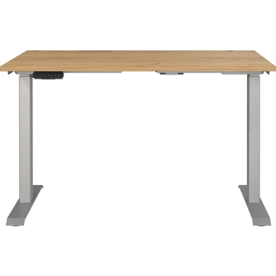 Abbildung von Germania Schreibtisch 7907 641, in Navarra Eiche Nb./Silber, EL. höhenverstellb., 120 x 80 cm (BxHxT)