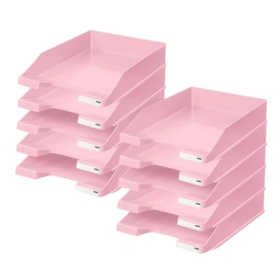 Abbildung von HAN Briefablage KLASSIK, 1 STÜCK Schreibtisch Organizer, Bürobedarf, Ablagefächer, Büromaterial, Briefkorb, Dokumentenablage, bis Format A4/C4, 1027 X 886, pastellrosa