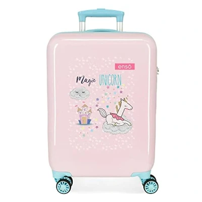 Abbildung von Enso Magic Unicorn Kabinentrolley, Rosa, 38 x 55 20 cm, starrer ABS Kombinationsverschluss, seitlich, 34 l, 2 kg, 4 Räder, Handgepäck