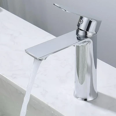 Abbildung von HOMELODY Wasserhahn Bad Chrom Waschtischarmatur Armatur Mischbatterie Waschbeckenarmatur Einhebelmischer Badezimmer
