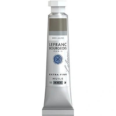 Abbildung von Lefranc Bourgeois 405017 extra feine Ölfarbe in Künstlerqualität aus hochwertigen Pigmenten, lebendige Farben, hohe Lichtechtheit, 20ml Tube Gelbgrau