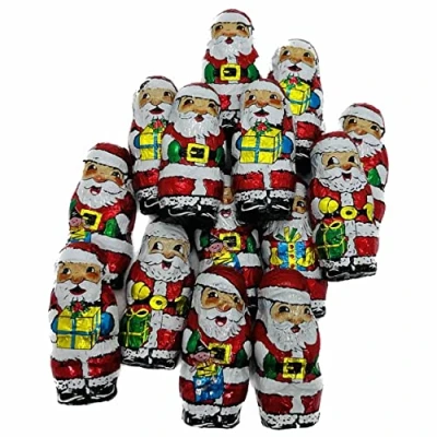 Abbildung von 5x 85g Weihnachtsmänner aus Milchschokolade I ca. 59 Stück Fair Trade Kakao Ideal für Nikolausstiefel, Adventskalender, Weihnachtsteller oder als süße Weihnachtsdeko mit OYOY Weihnachtssticker