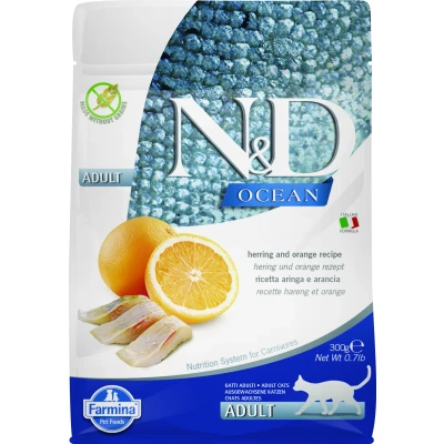 Abbildung von N&amp;D Ocean Katzenfutter Hering mit Orange 300 gr.